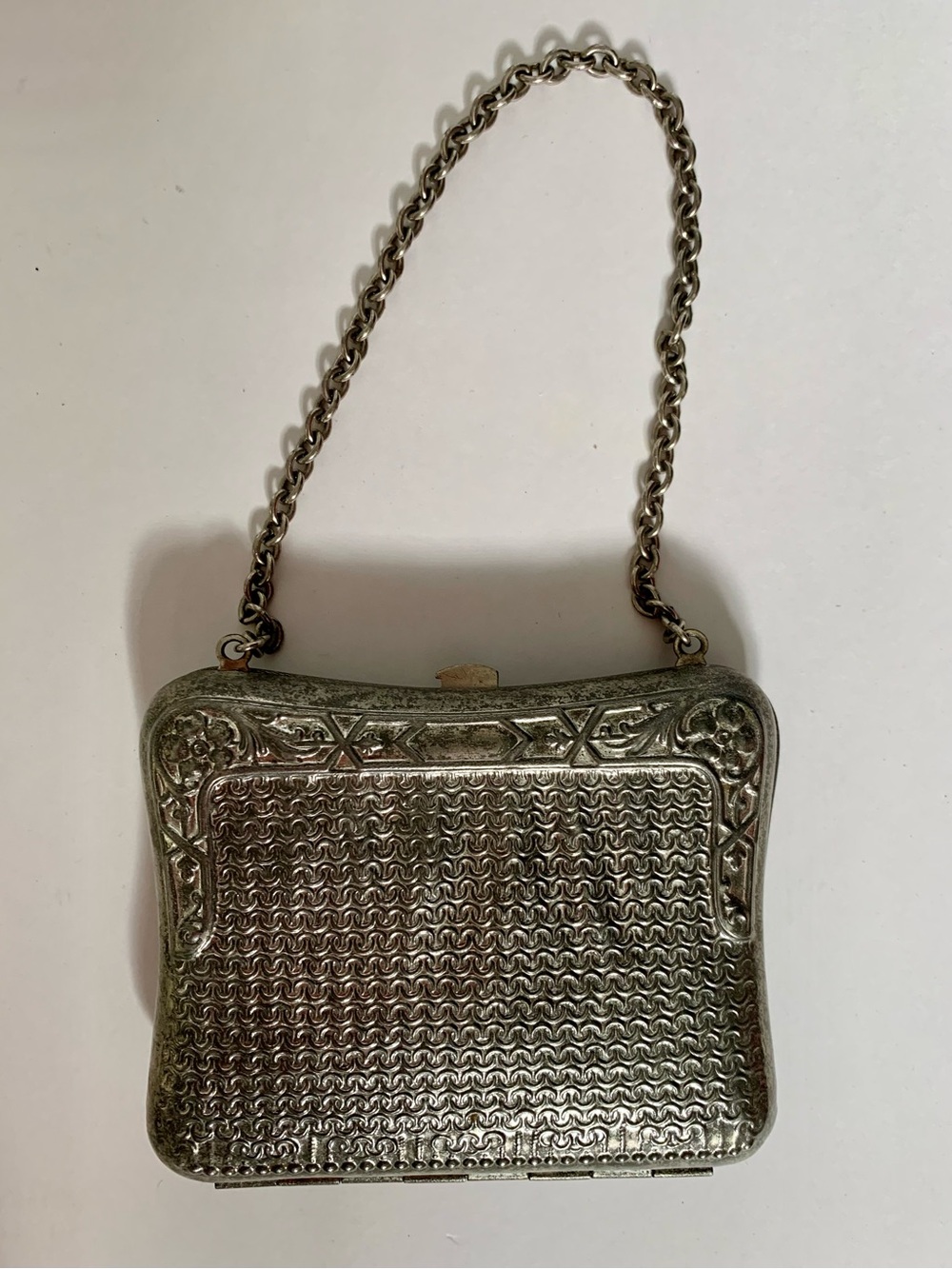 Antique Art Nouveau Silver Plated Hard Case Coin Purse Edwardian c.1900s